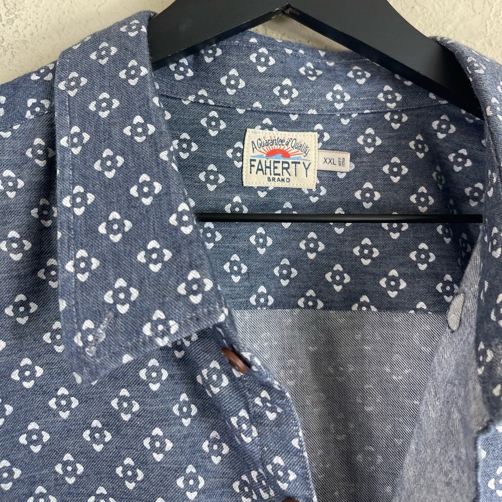 Faherty Short Sleeve Hermosa Knit Shirt Size XXL - Picture 5 of 9